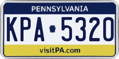 PA license plate KPA5320