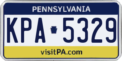 PA license plate KPA5329