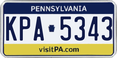 PA license plate KPA5343