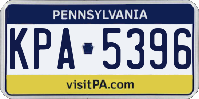 PA license plate KPA5396
