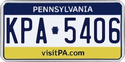 PA license plate KPA5406