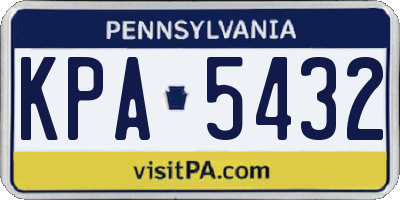 PA license plate KPA5432