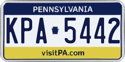 PA license plate KPA5442