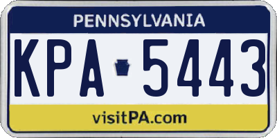 PA license plate KPA5443