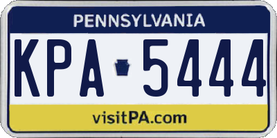 PA license plate KPA5444
