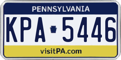 PA license plate KPA5446
