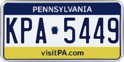PA license plate KPA5449