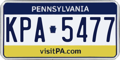 PA license plate KPA5477