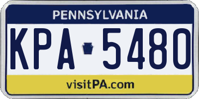 PA license plate KPA5480