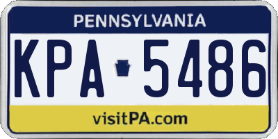 PA license plate KPA5486