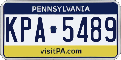 PA license plate KPA5489