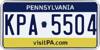 PA license plate KPA5504