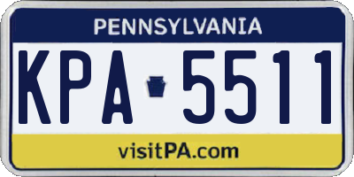 PA license plate KPA5511