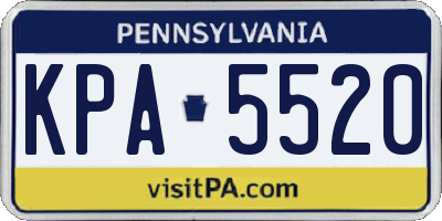PA license plate KPA5520