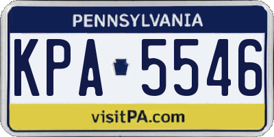 PA license plate KPA5546