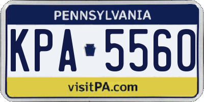 PA license plate KPA5560