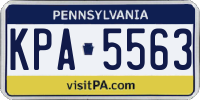 PA license plate KPA5563