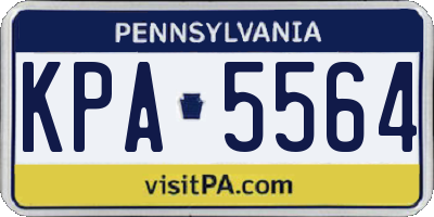 PA license plate KPA5564