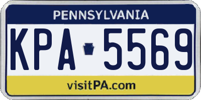 PA license plate KPA5569