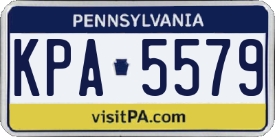 PA license plate KPA5579