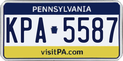 PA license plate KPA5587