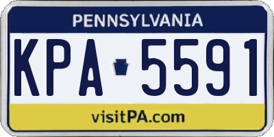 PA license plate KPA5591