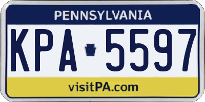PA license plate KPA5597