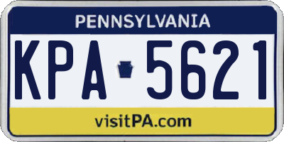 PA license plate KPA5621