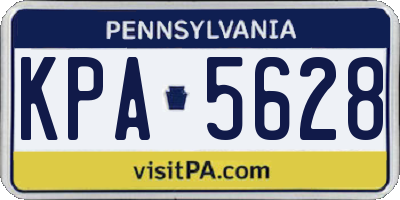 PA license plate KPA5628