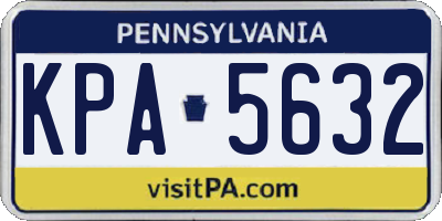 PA license plate KPA5632