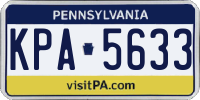 PA license plate KPA5633