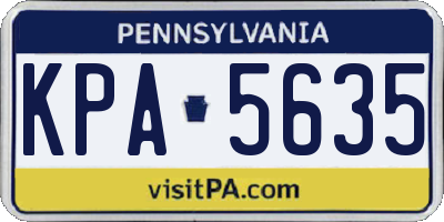 PA license plate KPA5635