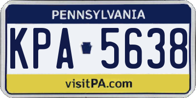 PA license plate KPA5638