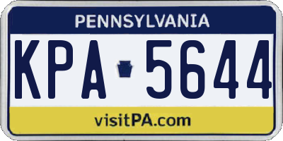 PA license plate KPA5644
