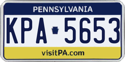 PA license plate KPA5653