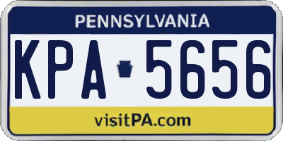PA license plate KPA5656