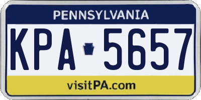 PA license plate KPA5657