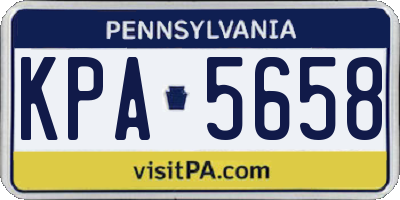PA license plate KPA5658