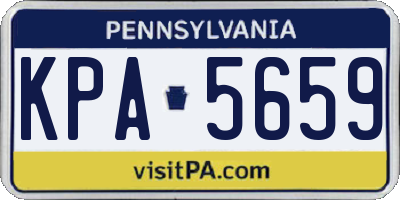PA license plate KPA5659