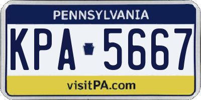 PA license plate KPA5667
