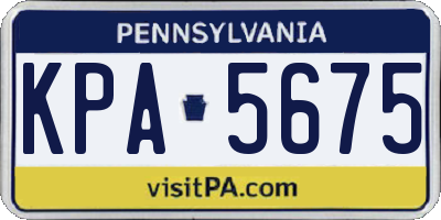 PA license plate KPA5675