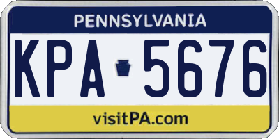 PA license plate KPA5676