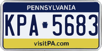 PA license plate KPA5683