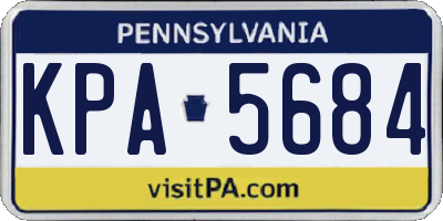 PA license plate KPA5684