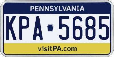 PA license plate KPA5685