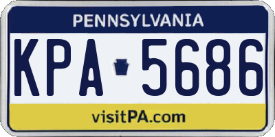 PA license plate KPA5686