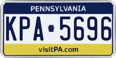 PA license plate KPA5696