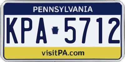 PA license plate KPA5712