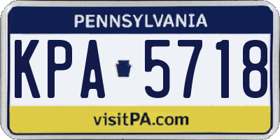 PA license plate KPA5718