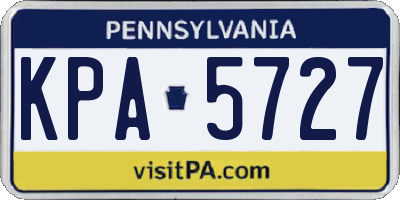 PA license plate KPA5727
